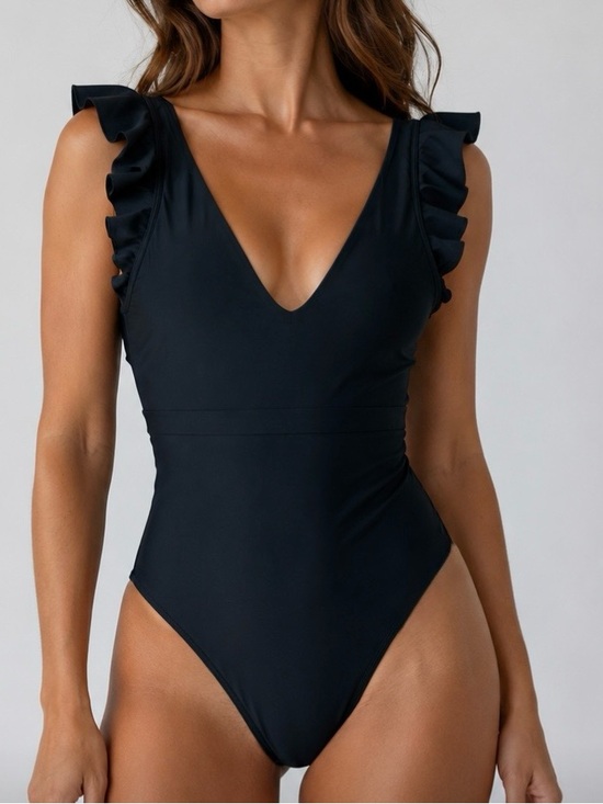 summersalt Other - Summersalt The Ruffle Backflip Long Torso One Piece Swimsuit Black SIze 12LT